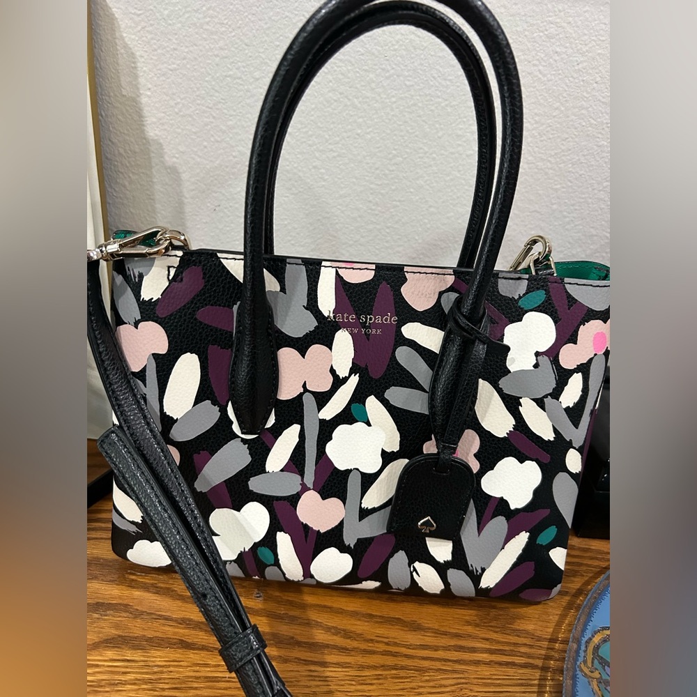 Authentic Kate Spade Eva Fete Floral medium top zip satchel. New.